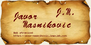 Javor Masniković vizit kartica